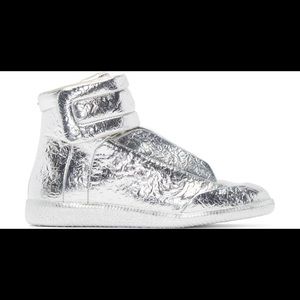 Maison Margiela Men's Metallic Silver Foil Snkrs